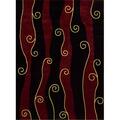 Nourison Parallels Area Rug Collection Black 7 Ft 9 In. X 10 Ft 10 In. Rectangle 99446392350